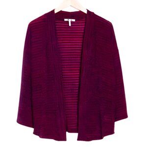 NWT Three Dots Sandra Wide Sleeve Open Front Cardigan in Raspberry Radiance